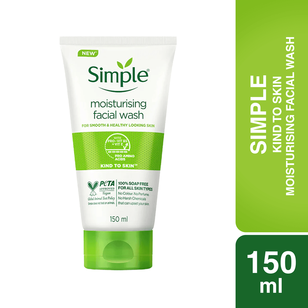 Simple face wash kind to skin moisturising 150ml (india) 1 Simple Face Wash Kind To Skin Moisturising 150Ml (India)
