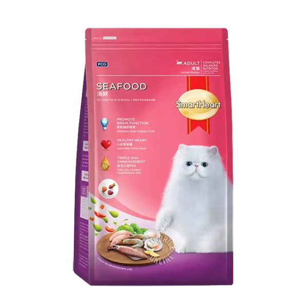 SmartHeart Adult Dry Cat Food Seafood (1.2kg)