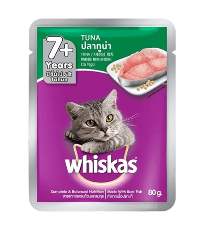 Whiskas Pouch Adult Tuna 7+ (80gm)