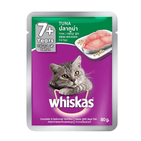 Whiskas Pouch Adult Tuna 7+ (80gm)