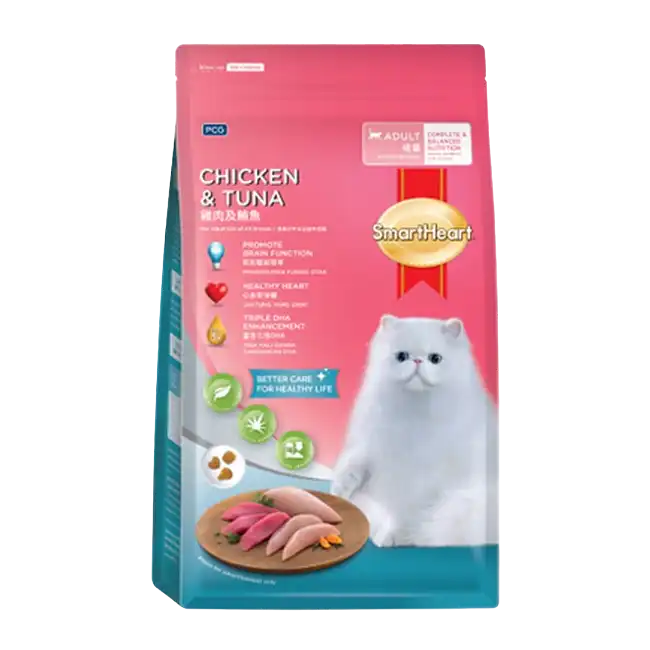 Smartheart adult cat dry food chicken & tuna (3kg) 1 Smartheart Adult Cat Dry Food Chicken &Amp;Amp; Tuna (3Kg)