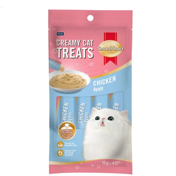 SmartHeart Creamy Cat Treats Chicken (15g×4) - 60g