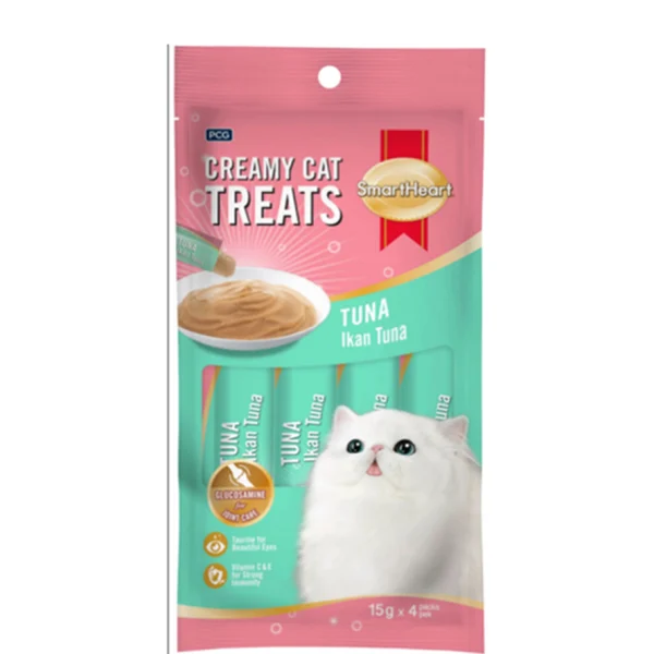 SmartHeart Creamy Cat Treats Tuna (15g×4) - 60g