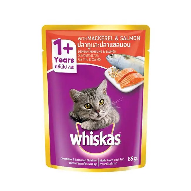 Whiskas Pouch Adult Mackerel & Salmon (80gm)